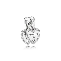 새로운 도착 100% 925 Sterling Silver Heart 친구 내 매력의 오리지널 유럽 매력 팔찌 패션 보석 액세서리 282t