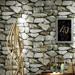 Fondos de pantalla impermeable vintage 3D efecto piedra papel tapiz rollo moderno rústico realista textura falsa PVC papel de pared decoración del hogar 2829