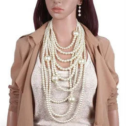 FY Europe and the United States fashion exaggeration multi-layer pearl necklace long sweater chain jewelry Y200730234H