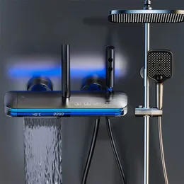 Banyo Duş Başlıkları Termostat Sistemi Bide Mikser ile Set Duvara Monte Pirinç Banyo Kabin Tutucu Baş 231204