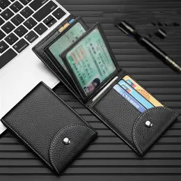 Cow Leather RFID Men Wallets حاملي بطاقات الائتمان محفظة رخصة قيادة مع ذكور Clasp Pocket Prese225f289y