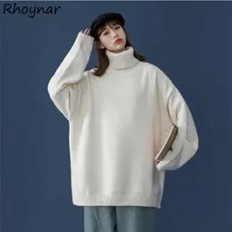 Women's Sweaters Pull a col roule femmes pulls mode coreenne minimaliste pur a l'interieur des vetements de base tricots etudiants unisexe 231205