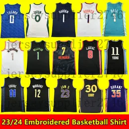 23 24 24 Victor Wembanyama koszulki do koszykówki Kevin Durant Kyrie Irving Harden Booker Tatum Lillard Ja Morant Beal Butler Doncic Jokic 2024 Hafted Vest Jersey