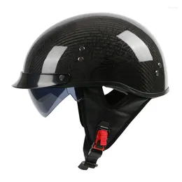Motorcycle Helmets Carbon Fiber Vintage Helmet Half Face High Quality Inner Visor Retro Moto Casco Capacete Motociclistas