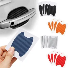 Wall Stickers 4Pcs Set Car Door Sticker Carbon Fiber Scratches Resistant Cover Auto Handle Protection Film Exterior Styling Access2471
