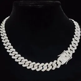 Chokers Mulheres Hip Hop Diamante Cubana Cadeia Gelo Espumante Colar 14mm Cadeia Larga Hip Hop Cristal Colar Moda Jóias 231205