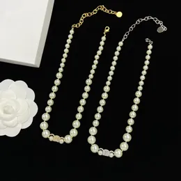 Luxury Designer Fashion Beaded Necklaces Women's Pearl Diamond Chokers Necklaces Gold Silver optional party gift jewelry