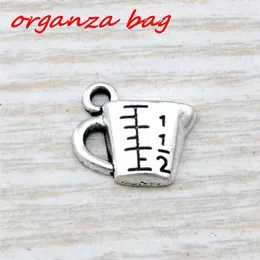 MIC 200st Ancient Silver Zinc Eloy Measuring Cup Charm Pendants 14x 13 5mm DIY Jewelry A-105303a