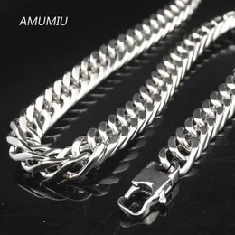 40 45 50 55 60 65 70 90cm Zincir Bağlantı Kolye Paslanmaz Çelik Mücevherat 10mm Genişlik Hzn024 Chains232L