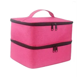 Sacs de rangement Sac de vernis à ongles avec séparateurs réglables pouvant contenir 30 bouteilles Grande boîte Organisateur de poches pour vernis à parfum Travel233s