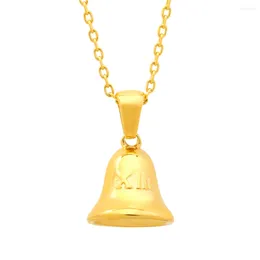 Colares Pingente Jinhui Ity XIII Bell Colar de Aço Inoxidável Metal Relógio À Prova D 'Água Charme para Mulheres Cadeia Gargantilha Na Moda Jóias