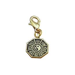 Tai chi bagua amulet flytande hummer clasps charm hänge för att göra armband diy smycken antik guld 100 st265b