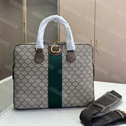 Klasik çizgili evrak çantası iş adamları dizüstü bilgisayar çanta tasarımcısı crossbody çanta erkek kadınlar totebag gerçek deri omuz çantası lüks el çantası bilgisayar çantaları