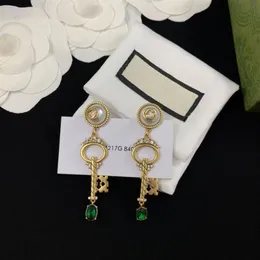 2021 chique dupla carta charme brincos com caixa de presente em relevo selo studs eardrop dangler para festa feminina aniversário282u