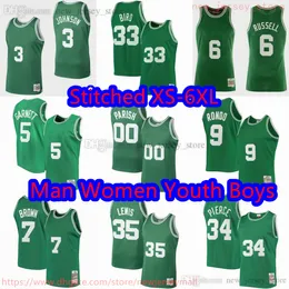 Anpassad XS-6XL Throwback 1985-2008 Kelly Green Basketball Jersey 00 Robertparish 3 Dennisjohnson 32 Kevinmchale 7 Deebrown 35 Reggielewis 33 Larrybird