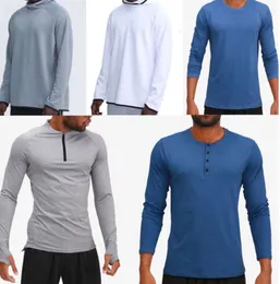 LULU traje para hombre sudaderas con capucha camisetas yoga con capucha camiseta lulu Deportes Levantamiento de caderas Use medias elásticas para fitness Moda transpirable y casual 652