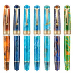 Gift Fountain Pens Asvine P20 Piston Filling Fountain Pen Acrylic Beautiful Patterns EF/F/M Nib with Golden Clip Smooth Writing Office Gift Pen 231204