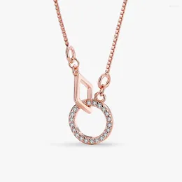 Hanger Kettingen NBNB Mode CZ Holle Cirkel Ketting Voor Vrouwen Partij Sieraden Trendy Meisjes Sleutelbeen Keten Vrouwelijke Gift