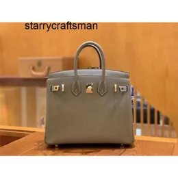 Totes Borse in vera pelle Filo di cera fatto a mano per cucire 25 cm elefante grigio Epsom pelle di mucca fibbia dorata fascia alta portatile da donna 297B