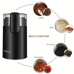 Household Electric Coffee Bean Grinder, Small Mini Grinder Stainless Steel Liner Coffee Machine Ultrafine Grinder