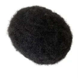 Full Lace Toupee 100 Indian Virgin Human Hair Pieces Afro Kinky Curl Male Wigs for Black Men Fast Express Delivery