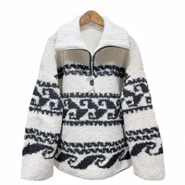 Isabel Marant Etoile Marner Sweater Women Zipper Pullover Sweaters Half-zip Fleece Coat s2Ws#