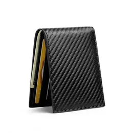 Portafogli Portafoglio intelligente modello in fibra di carbonio Portasoldi RFID sottile per borsa da uomo Carteira Portamonete di alta qualità203s