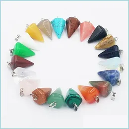 Pingente colares moda pedra natural pyramis forma pingentes encantos vermelho carnelian onyx para colar jóias fazendo entrega entrega dhlcw