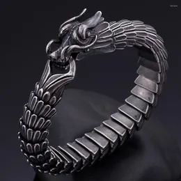 Link Bracelets Vintage Mens For Men Black Stainless Steel Punk Dragon Body Chain Mannen Armbanden Jewelry Gift Boyfriend289o