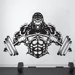 Gym Wall Decal Custom Fitness Decor Workout Art Vinyl Sticker Gorilla Gym Quote Stickers Motivation Crossfit A732 210308258m