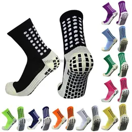 8dxz Men's Socks Socks Hosiery Men's and Women's Glue Dispensing Anti-skid Football Middle Tube Socks Square Friction Film Thickened Towel Soles