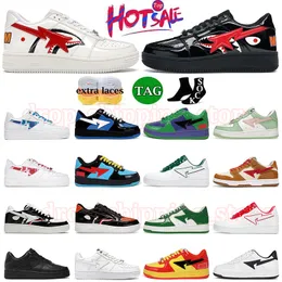 Designer Scarpe casual Star Bapestar A Bathing Ape Skateboard Shark Nero Rosa Pelle scamosciata in pelle verniciata Bianco Rosso Uomo Donna SK8 Scarpe da ginnastica con piattaforma da jogging Dhgate taglia 36-47