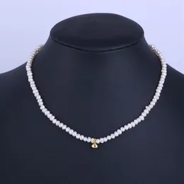 Barock Natural Pearl Choker Chain Fashion Beaded Necklace ClaVicle Chain Halsband för kvinnor Party Wedding Jewelry for Bride248d