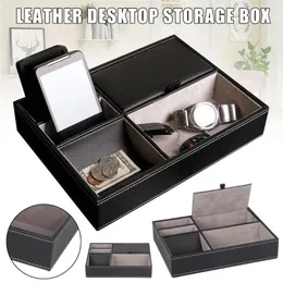 Jewelry Pouches Bags PU Leather Watch Protective Box Case Ring Display Storage Tray Desktop Holder Organizer For Women Men J55274B
