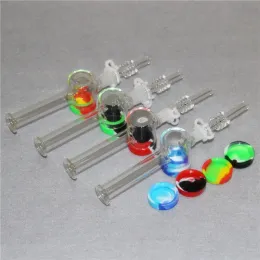 Nettare di vetro con punte di quarzo narghilè Dab Straw Oil Rigs Tubo da fumo in silicone recuperare tubi di nettare ZZ