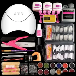 Nagel-Maniküre-Set Cosa Acryl Kunst Kit FL mit UV-LED-Lampe Dekoration Flüssigkeit alles für Werkzeuge 230211 Drop Lieferung Gesundheit Schönheitssalon Dhy2U