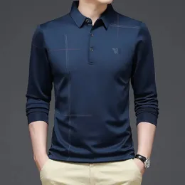 Herren Polos Männer Poloshirt Business Herbst T-Shirt Langarm Casual Male Poloshirt Fit Slim Koreanische Kleidung Button Shirts 231205