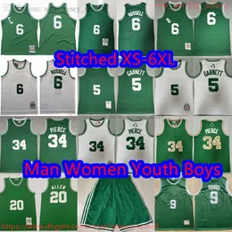 Custom S-6XL Throwback 1962-63 Basketball 6 BillRussell Jersey Classic 34 PaulPierce 5 KevinGarnett RayAllen RajonRondo LarryBird Breathable Sports Shirt