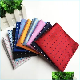 Mendiller Rbocott Erkek Cep Kareler Dot Desen Mavi Mendil Moda Hanky ​​Erkekler için İş Takımı Aksesuarları 25CMX25CM T200 DHB2V