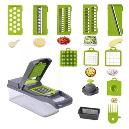 14 in 1 Vegetable Chopper Multifunctional Food Choppers Vegetable Slicer Cutter Vegetable Chopper for Salad Potato Carrot Garlic FMT2058