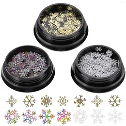 Nail Art Decorations 3 Boxes Make Up Christmas Ornaments Miss Decor Snowflake Charms Sequins Glitter Flakes
