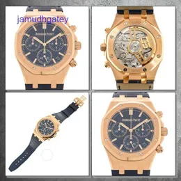 Ap Swiss Luxury Watch Audemar Pigut Orologio meccanico automatico con cronografo a tre occhi da uomo con cinturino in acciaio oro rosa semplice e alla moda