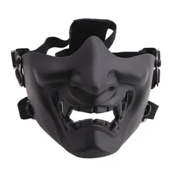 Scary Smiling Ghost Half Face Mask Shape Adjustable Tactical Headwear Protection Halloween Costumes Accessories Cycling Face Mas249V