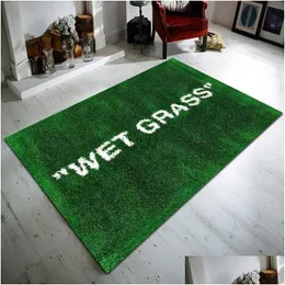 Teppiche Wet Grass Teppich Luxusmarke Green Area Wohnzimmer Bodenmatte Schlafzimmer Nachttisch Erkerfenster Sofa Home Decor Großer Teppich 230901 Dro DHT4I