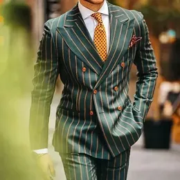 Abiti da uomo Blazer Blazer formale da uomo d'affari di alta qualità Giacca doppiopetto a righe sottili Giacca elegante Cappotto Abito da sposa Banchetto per feste 231205