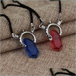 Pendant Necklaces Devil May Cry 5 Necklace Dante Vergil Red Blue Crystal Movie Jewelry Drop Delivery Jewelry Necklaces Pendants Dhtbg