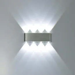 8W المستطيل الحديث LED SCONCES إضاءة لاعبا طاقة الألومنيوم عالية 8 LED لأعلى أسفل الجدار بقعة بقعة ضوء الدرج 2PCS302L