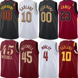 Cle Cavalier Basketball Trikots Donovan Mitchell Darius Garland Evan Mobley Jarrett Allen Caris Levert Max Strus Isaac Okoro Georges Niang James City Jersey