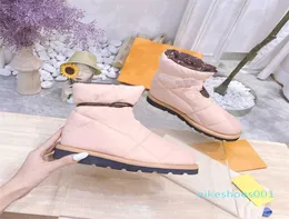 2022 Women Designer PILLOW Comfort Ankle Boots Lady Fashion Old Flower Soft Down Flat Shoes Waterproof Nylon Upper Winter Snowfiel3818876