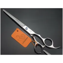 Nożyczki do włosów lirebird 7 -calowe cięcie Salon Salon fryzjerskie naski niebieski kamień prosty opakowanie upuszczenie produkty Produkty opiekuńcze DH78Y